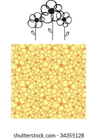 childs style flowers pattern, individual objects very easy to edit