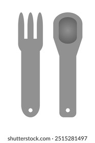 child's tablespoon, spoon and fork, spoon and fork icon.
