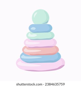 child's toy pyramid in pastel colors