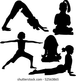 Child`s yoga and gymnastics