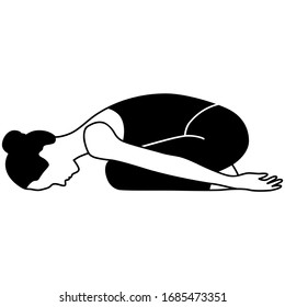 Child's Yoga Pose Illustration Icon