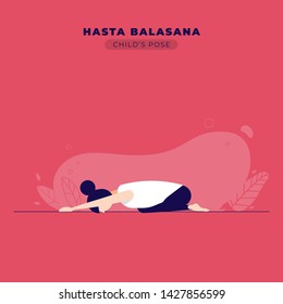 Child's Yoga Pose Vector Illustration