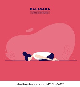 Child's Yoga Pose Vector Illustration