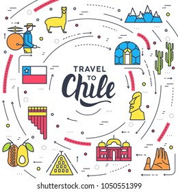 Chile art icon. Chile classic background. Chile illustration concept. 