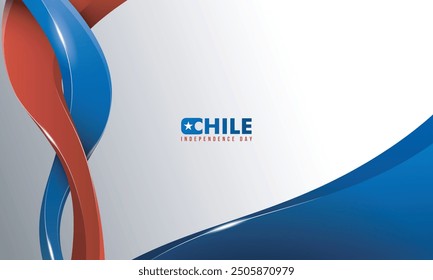 Chile background design with 3d red and blue intersecting shapes. Good template for chile national day or independence day campaign