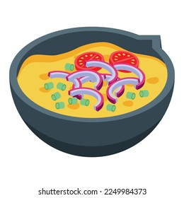Chile bean soup icon isometric vector. Tourism costume. Temuco santiago