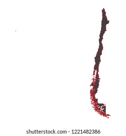 Chile black map on white background vector