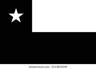 Chile black and white vector flag and illustration , National flag of chile