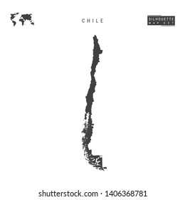 Chile Blank Vector Map Isolated on White Background. High-Detailed Black Silhouette Map of Chile.