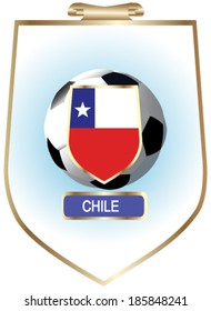 Chile; Blazon with flag - vector illustration.