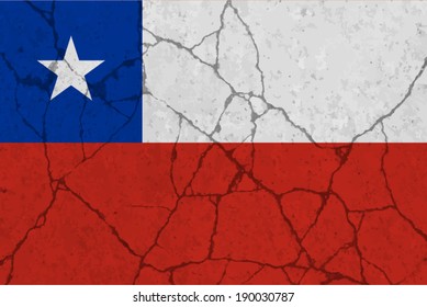 Chile, Chilean flag on concrete textured background