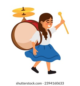 chile chinchinero drum character illustration