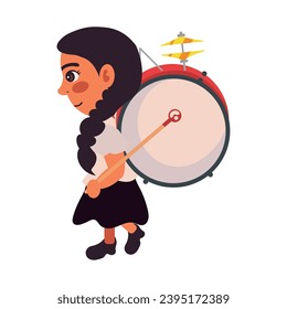 chile chinchinero drum character illustration
