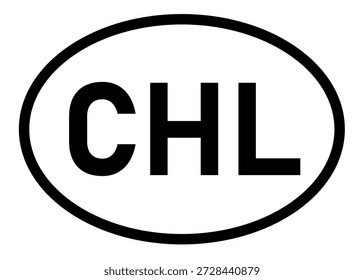 Vetor de abreviação CHL do Chile sobre um fundo branco
Abreviação do código do país ícone do adesivo oval em um fundo branco