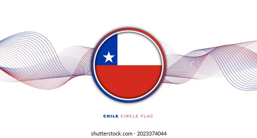 Chile circle flag vector illustration. good template for chile independence day or chile national day design.