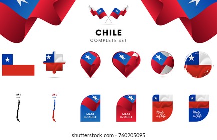 Chile complete set. Vector illustration.