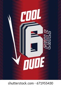 chile cool dude,t-shirt print poster vector illustration