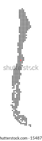 Chile country abstract map represented with light coloured dots. Southamerica. Vector illustration.