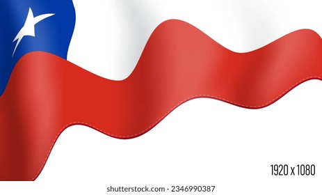 Chile country flag realistic independence day background. Chile commonwealth banner in motion waving, fluttering in wind. Festive patriotic HD format template for independence day