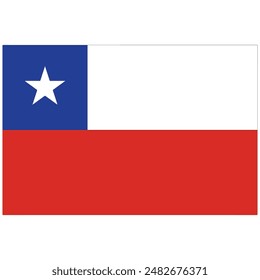 Chile Country Flag Vector Design, Eps File 