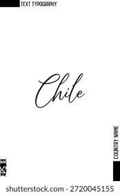 Chile   - Nome do país Design de vetor de texto com tipografia cursiva elegante 
