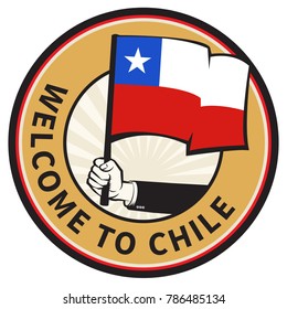 Chile country welcome sign or stamp. Vector illustration