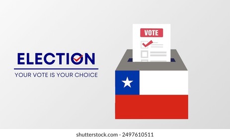 CHILE election 2024 concept, democracy, flag. Vector icon illustration