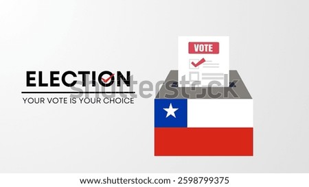  Chile election 2025 concept, democracy, flag. Vector icon illustration