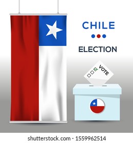 Chile election background vector work ,Flat design, Vector illustration.