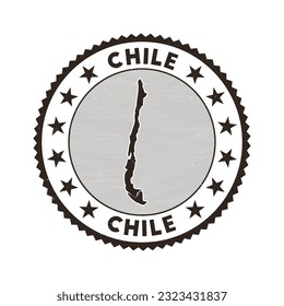 Chile emblem. Country round stamp with shape of Chile, isolines and round text. Awesome badge. Modern vector illustration.