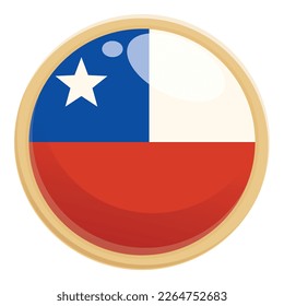 Chile emblem icon cartoon vector. National travel. Card round