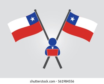 Chile Emblem Office Worker