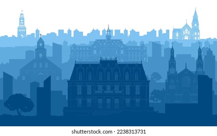 Chile famous landmark silhouette style, vector illustration