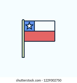 Chile flag 2 colored line icon. Simple colored element illustration. Chile outline symbol design from flags set