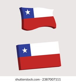 Chile Flag 3d shape vector illustration