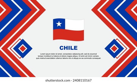 Plantilla de diseño de fondo de resumen de la bandera de Chile. Ilustración vectorial del Día de la Independencia de Chile. Diseño de Chile