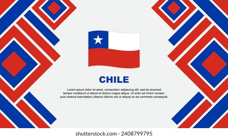 Plantilla de diseño de fondo de resumen de la bandera de Chile. Ilustración vectorial del Día de la Independencia de Chile. Chile