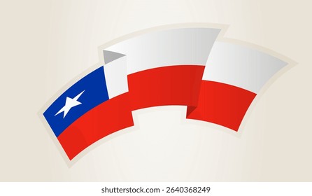 Chile Flag in Abstract Ribbon Shape, National Symbol of the Chile. This vector is ideal for use in national events, Independence Day, international sports competitions.