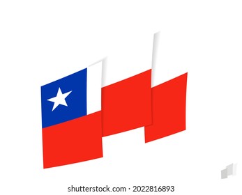 Chile Flagge in einem abstrakten riss Design. Modernes Design der chilenischen Flagge. Vektorsymbol.
