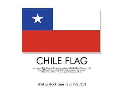 Chile flag banner Chile flag with white background illustration design Chile independence day banner design 