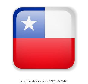 Chile flag bright square icon. Vector Illustration