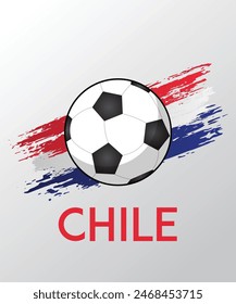 Chile Flag with Brush Effect for Soccer Theme