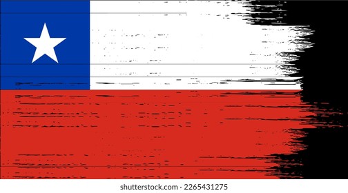 Chile flag with brush paint textured isolated  on png or transparent background
