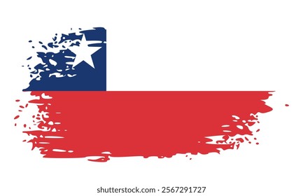 chile flag brush stroke. banner vector illustration. Vector illustration eps10.