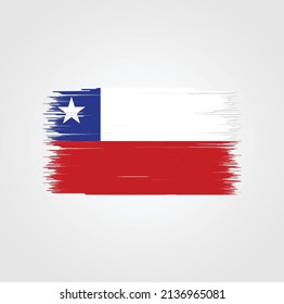 Chile flag brush strokes. National flag