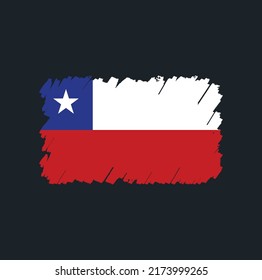 Chile Flag Brush Strokes. National Flag