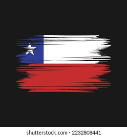 Chile Flag Brush Vector Illustration