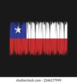Ilustración del vector de pincel de bandera de Chile