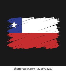 Ilustración del vector de pincel de bandera de Chile