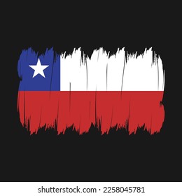 Chile Flag Pinselspitze Vektorgrafik